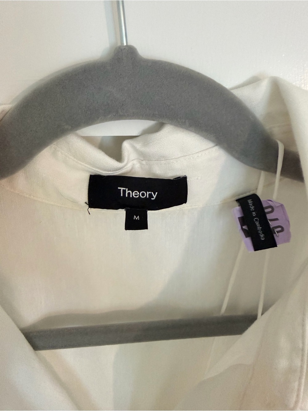 Theory Sleeveless Halter Shirt Dress in White - Picture 6 of 7